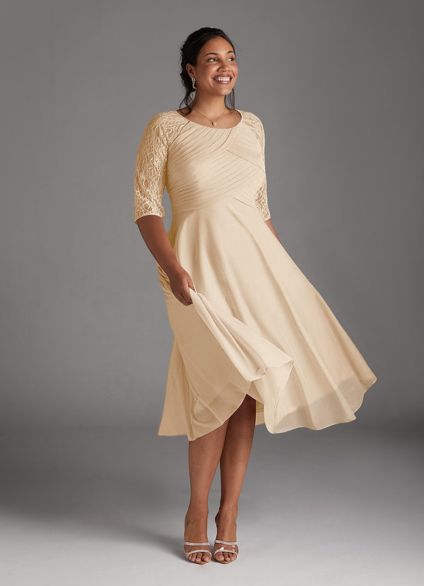 Azazie Gracelyn Mother of the Brides Dresses Champagne A-Line Lace Dress image1
