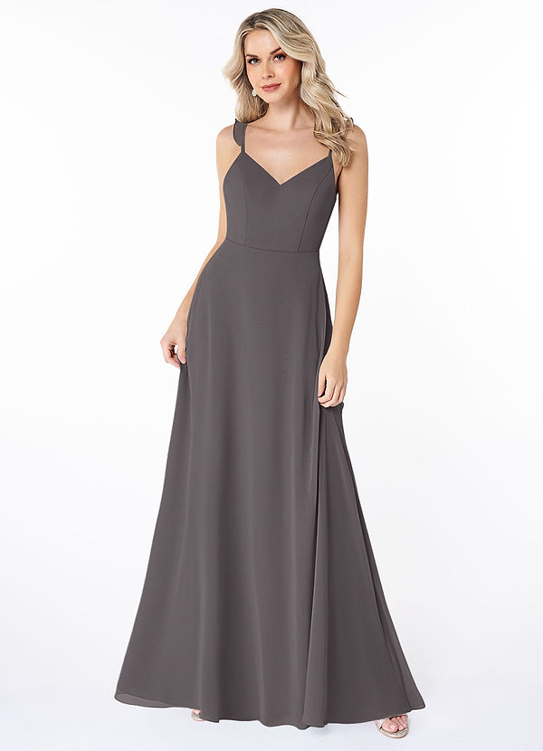 Azazie Everlee Bridesmaid Dresses A-Line Ruched Chiffon Floor-Length Dress image1