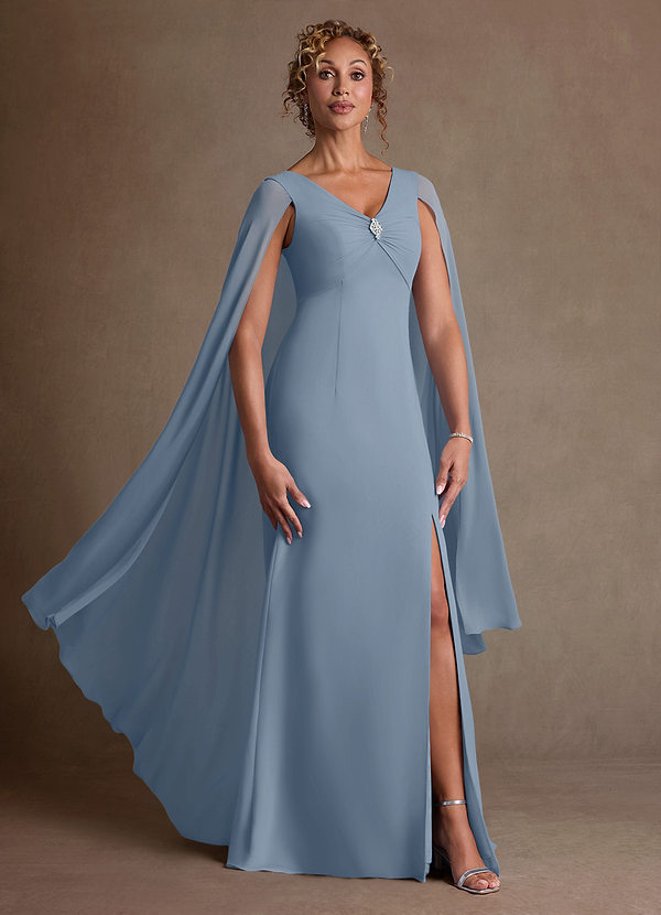 Azazie Boudica Suknie dla Matki Panny Młodej Linia A Pofałdowany Szyfon Długość podłogi Sukienka image1