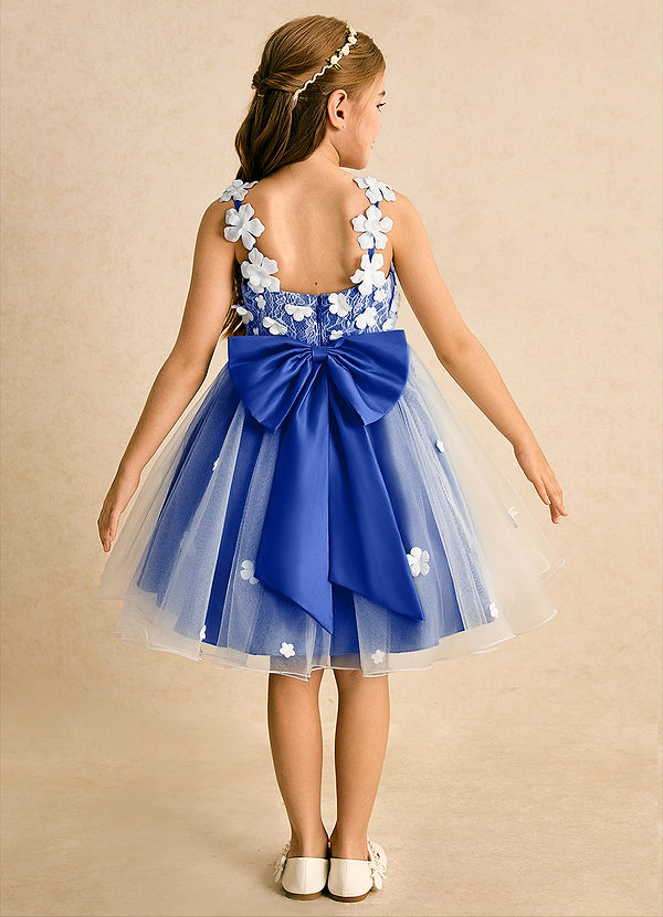 Azazie Junebug Vestidos de Niña de Flores Vestido de Marfil Azul Real de Tul de Princesa con Encaje image1