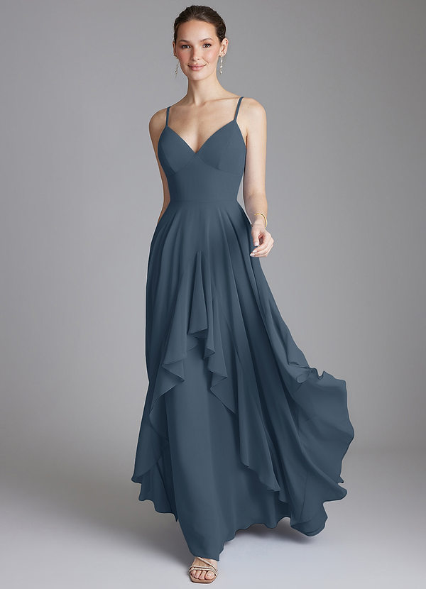Azazie Zaina Bridesmaid Dresses Neptune A-Line Chiffon Dress image1