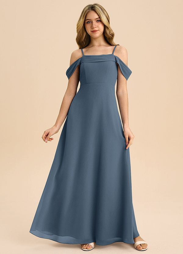 Azazie Anselie Junior Neptune A-Line Off the Shoulder Chiffon Dress image1
