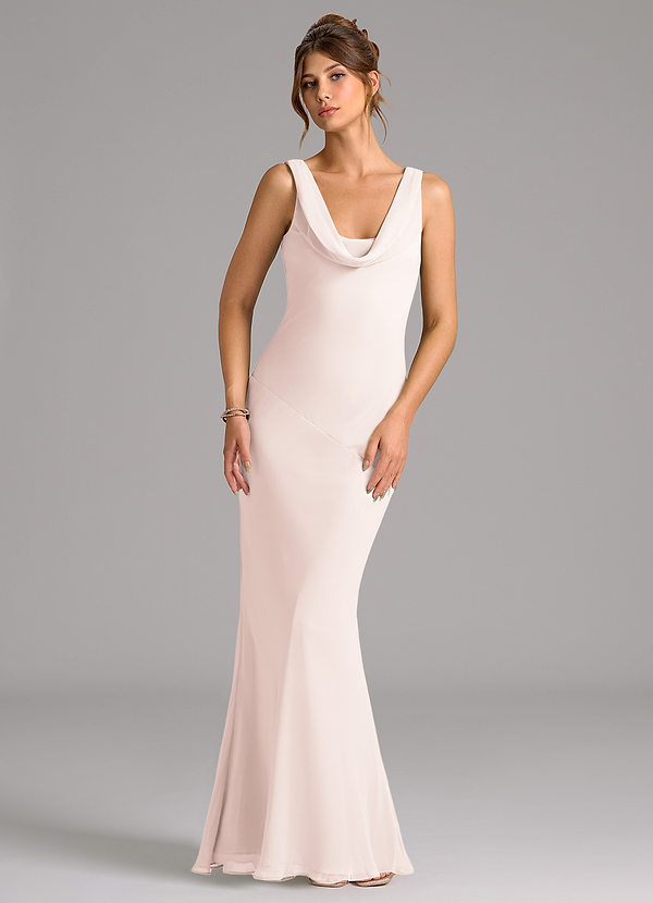 Azazie Rylina Bridesmaid Dresses Rose Petal Mermaid Pleated Chiffon Dress image1