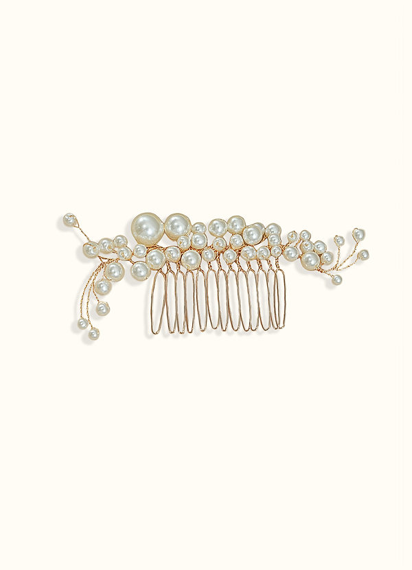 back Handmade Pearl Hair Comb