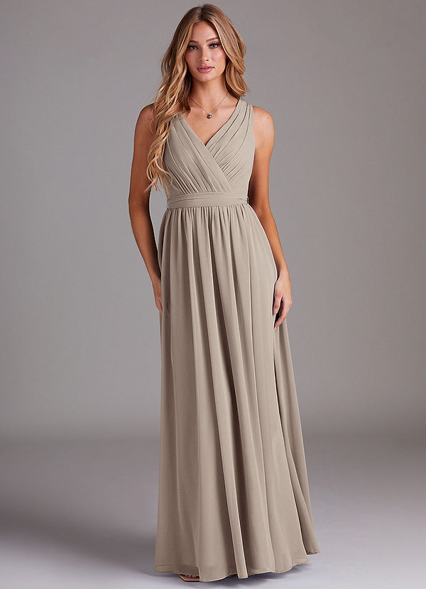 Azazie Kingsley Bridesmaid Dresses Frost A-Line Lace Chiffon Dress image1