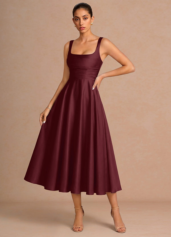 Azaria Wine Midi Dress image1