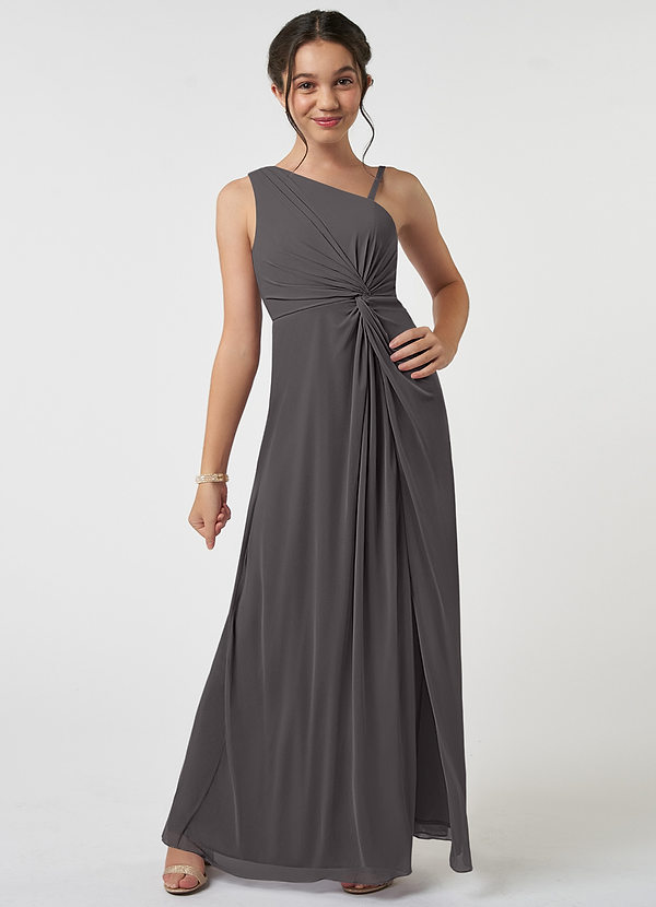 Vestidos Modestos De Manga Larga Para Damas De Honor Junior Gris Acero main image 0
