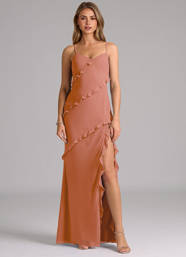 Azazie Nancie Bridesmaid Dresses MAI TAI Mermaid Ruched Chiffon Dress image1