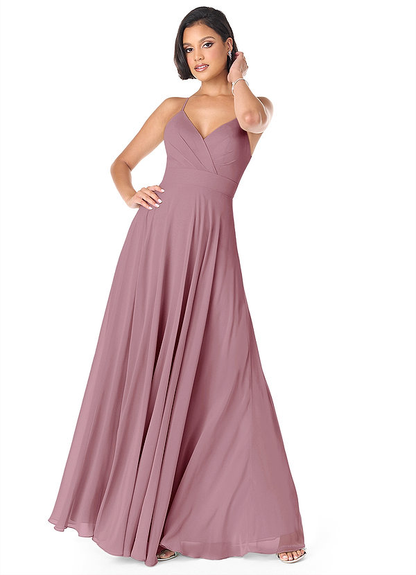 Eleanora Hombro Cruzado Tirante Gasa Vestido Con Corte Imperial Malva Vintage Tallas Grandes