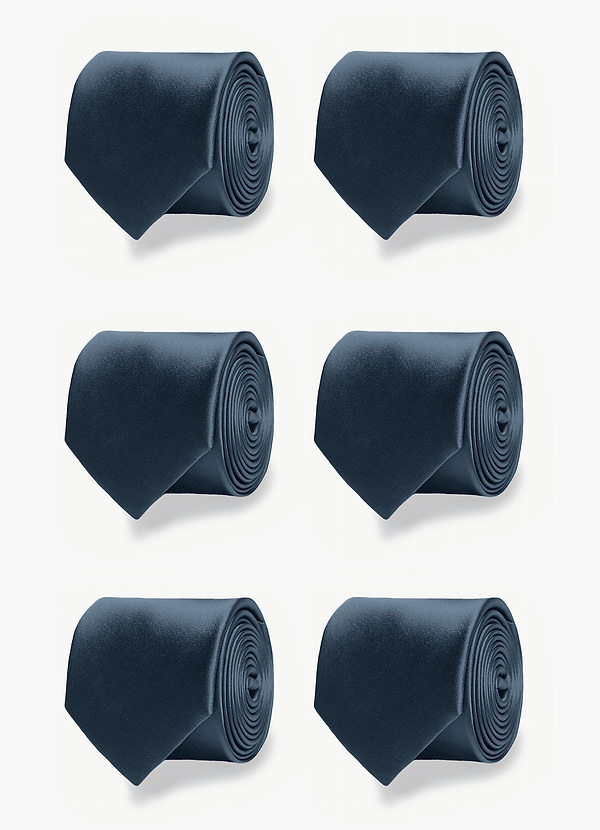 front Ensemble de cravates assorties en satin mat pour garçons d'honneur – 6 pièces