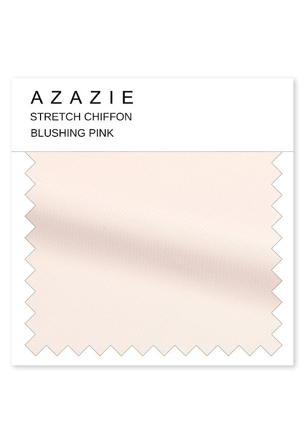 front Azazie Zartrosa Stretch-Chiffon-Muster