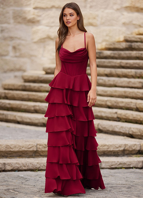 Rhythm Mörkröd Volangklänning med A-linjeform image1