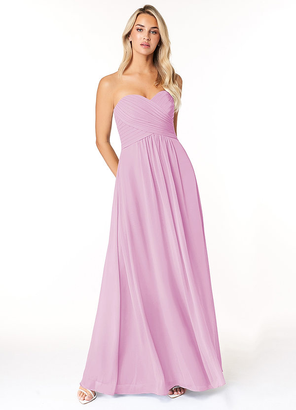 Azazie Yazmin Bridesmaid Dresses Candy Pink A-Line Sweetheart Neckline Chiffon Convertible Dress image1