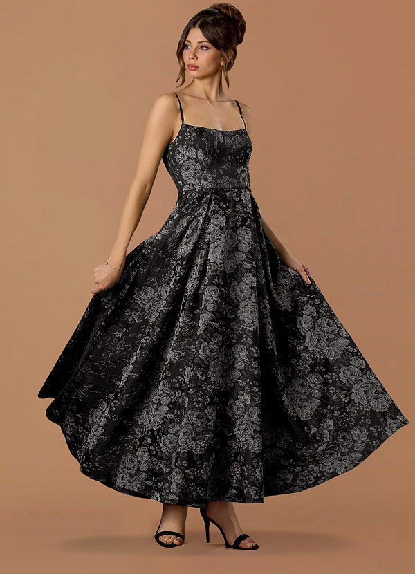 Robe Longue Argent Noir Lorraine image1