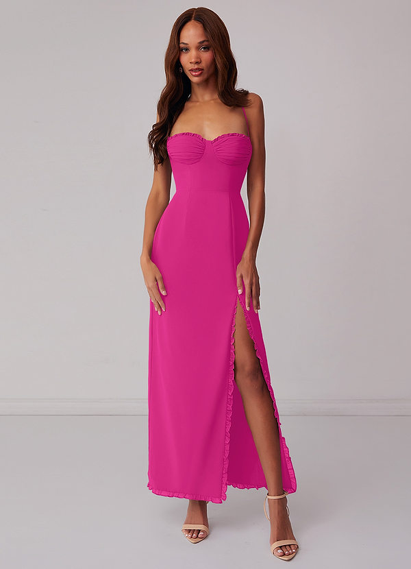 Barbie ♥ Azazie Bridesmaid Dresses Lace Up Sweetheart Chiffon Column Dress image1