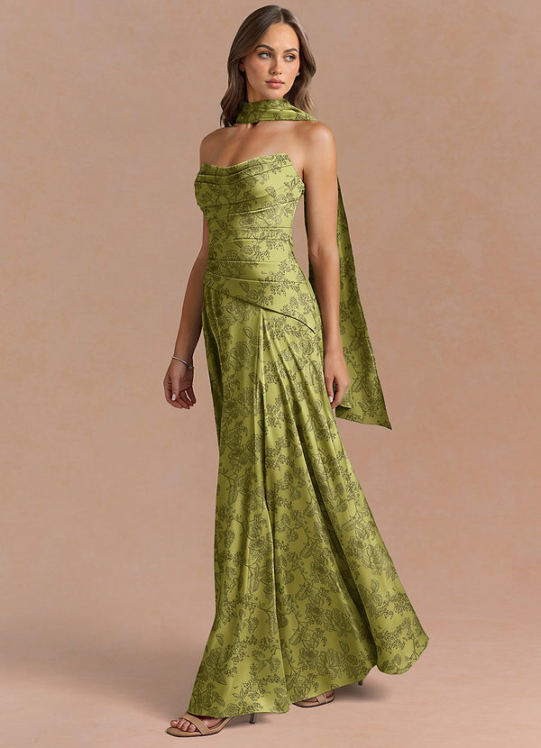 Kleid Gabriela Moosgrün Marineblau image1