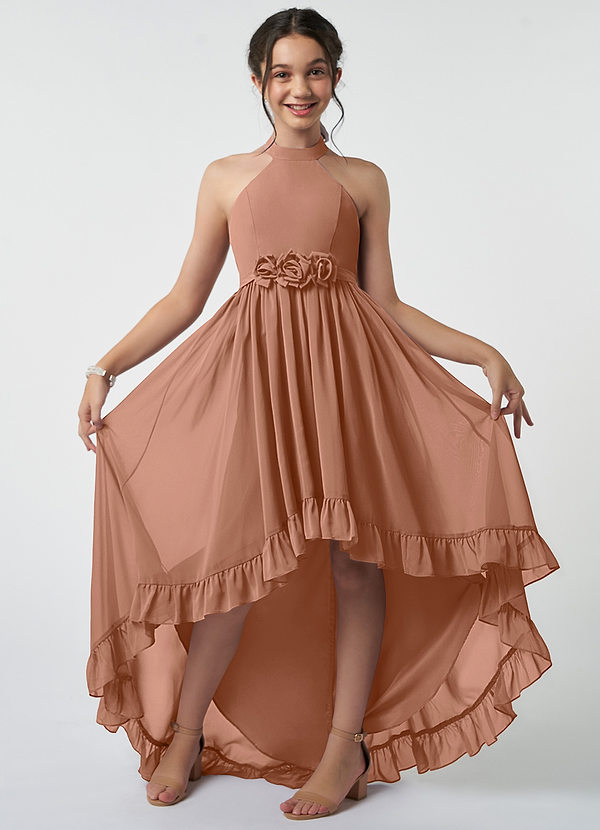 Azazie Hermione Junior Bronzer A-Line Chiffon Dress image1