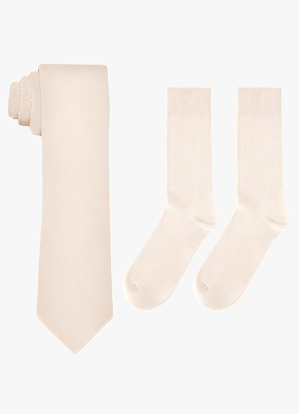 front Matching Matte Satin Wide Tie and Cotton Socks Set