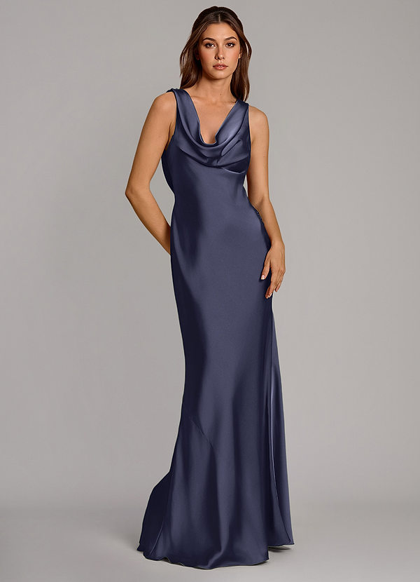 Azazie Cheryl Vestidos de dama de honor Vestido Tormenta de Satén Elástico de Corte Sirena image1