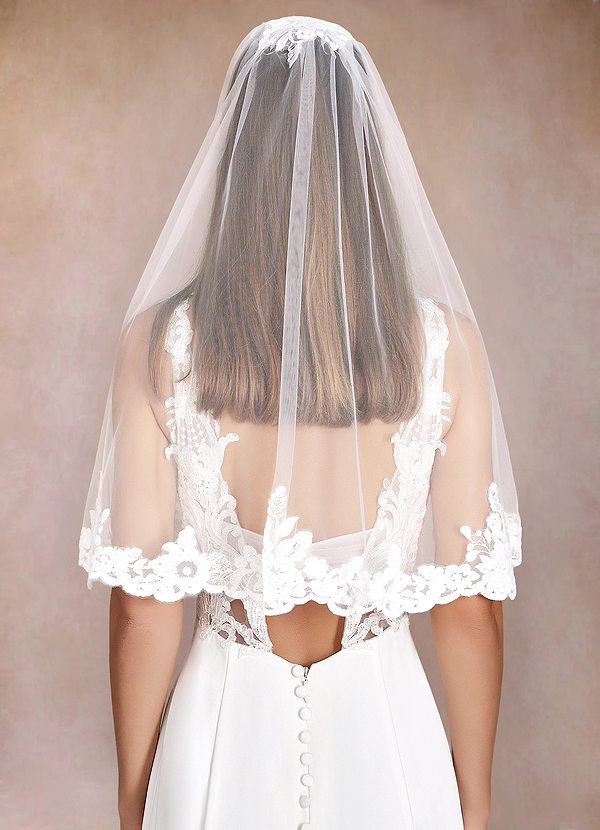 front Persila Lace Elbow Length Veil