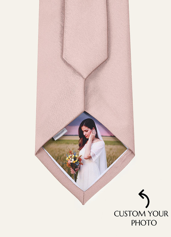front Matte Satin Custom Photo Tie –  Matching Fabric Personalized Ties