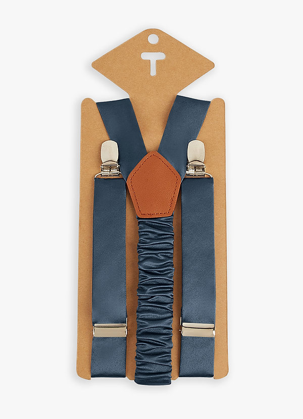 front Matching Color Boy's Matte Satin Suspenders