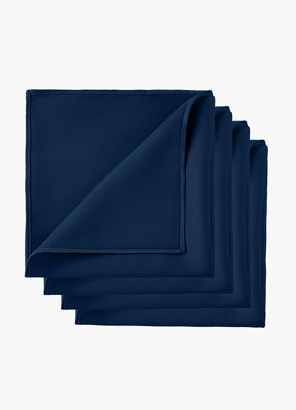front Stretch Satin Matching Groomsmen Pocket Square Set – 4 Pieces