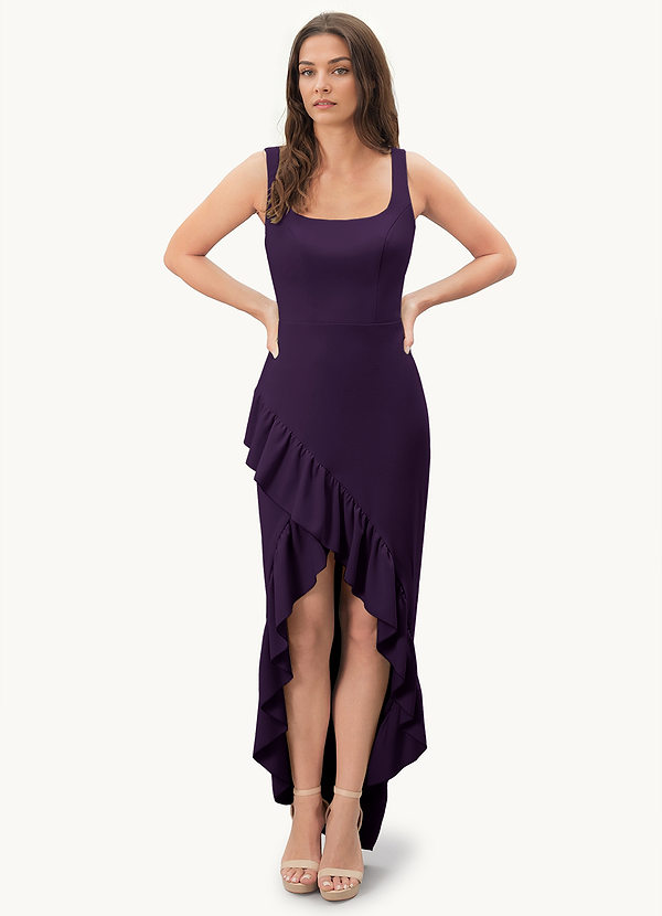 Taylor Dark Purple Ruffle Maxi Dress image1