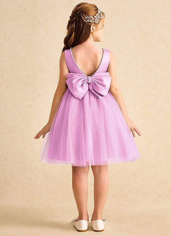 Azazie Jani Flower Girl Dresses Candy Pink A-Line Bow Tulle Dress image1