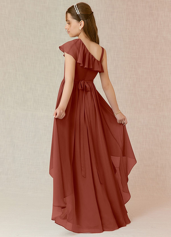 Azazie Mango Junior Auburn A-Line Ruched Chiffon Dress image1