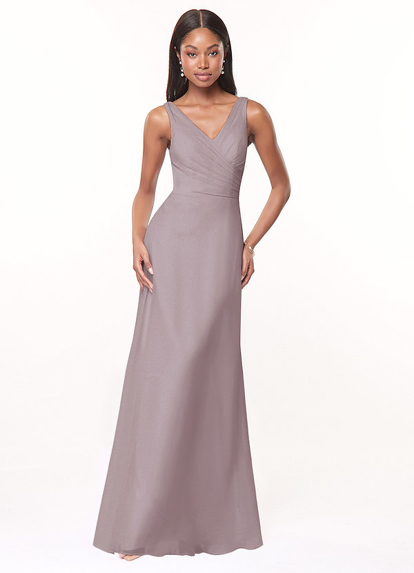 Azazie Nala Bridesmaid Dresses Dusk A-Line Pleated Chiffon Dress image1