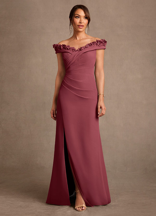 Azazie Jettie Suknie dla Matki Panny Młodej Osłona Pofałdowany Szyfon Długość podłogi Sukienka image1