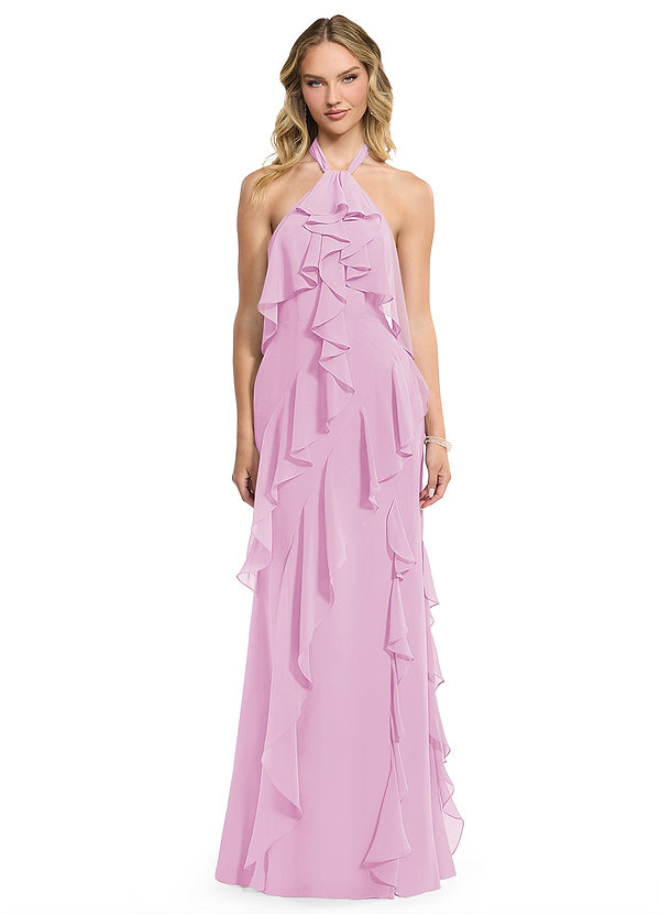 Azazie Velma Suknie dla druhen Linia A Rozcięcie z boku Szyfon Do ziemi Sukienka image1