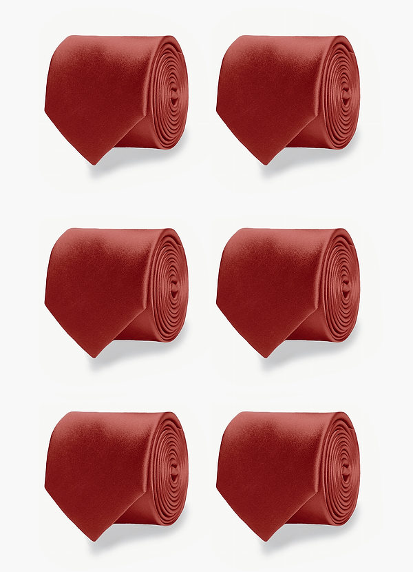 front Matte Satin Matching Groomsmen Tie Set – 6 Pieces