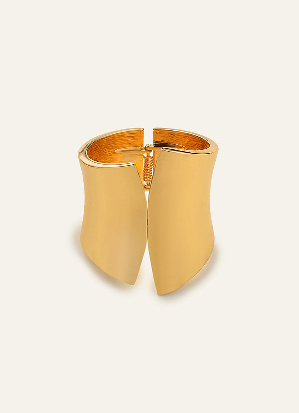 front Wide Metal Hinge Cuff Bracelet
