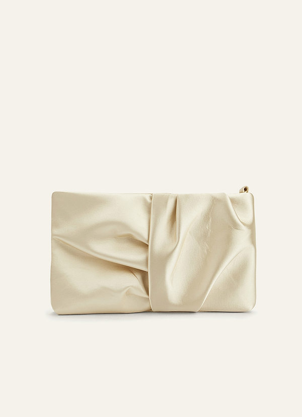 front Pleated Satin Crossbody Bag