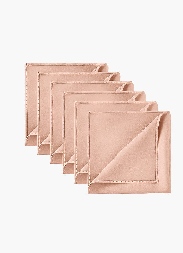 front Stretch Satin Matching Groomsmen Pocket Square Set – 6 Pieces