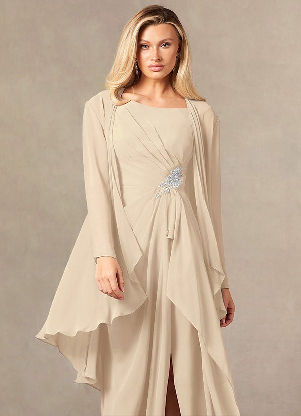 front Azazie Matching Color Devereaux Chiffon Wrap