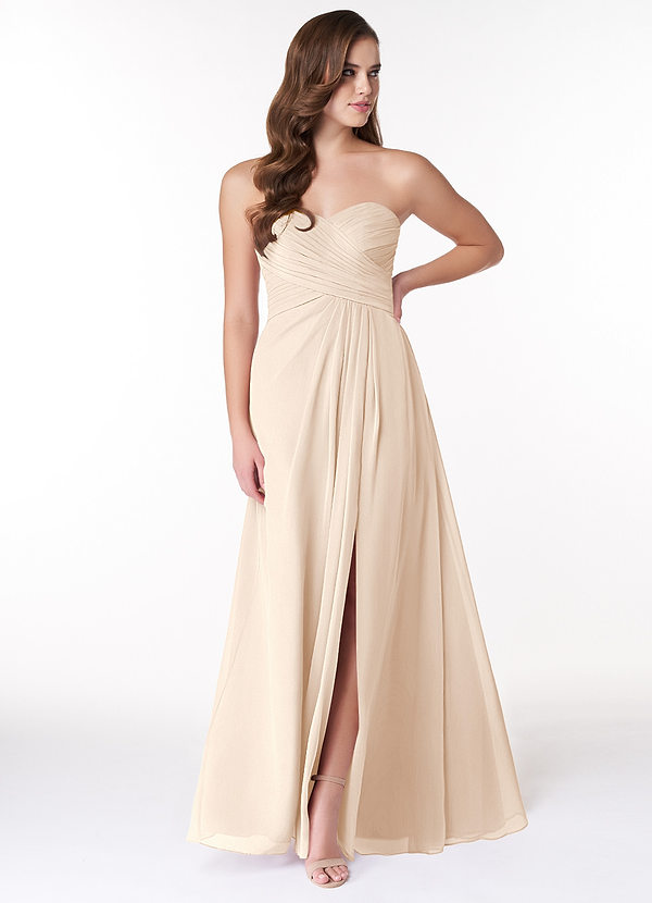 Azazie Arabella Allure Bridesmaid Dresses White Alabaster A-Line Sweetheart Neckline Chiffon Convertible Dress image1