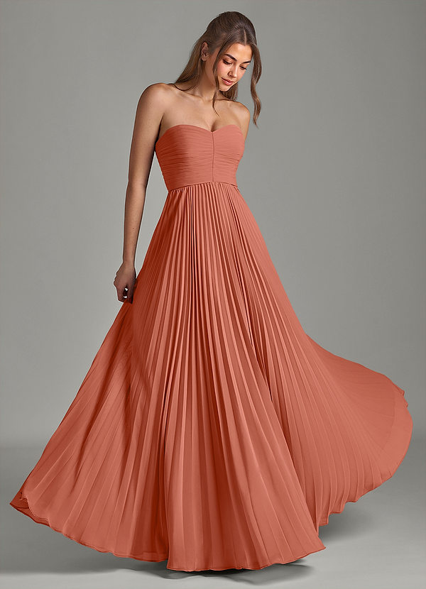 Azazie Chiana Bridesmaid Dresses Clay A-Line Strapless Chiffon Dress image1