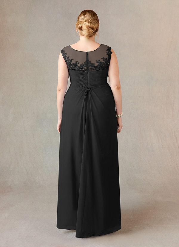 Cicinia Black Plus Size Mother Of The Bride Dress With Sleeves Long Chiffon Beaded A-line Tea Length main image 1