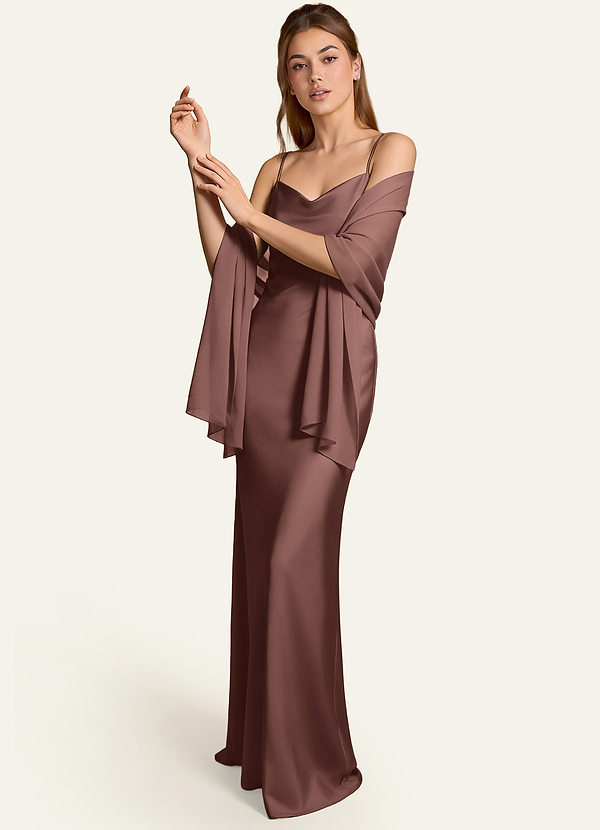 front Azazie Matching Color Aleena Chiffon Shawl