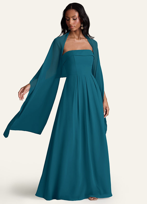 front Azazie Matching Color Chiffon Shawl