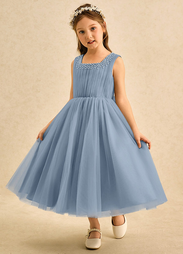 Azazie Pika Klänningar för brudeflicka Klä A-Line i Tyll Plisserad image1