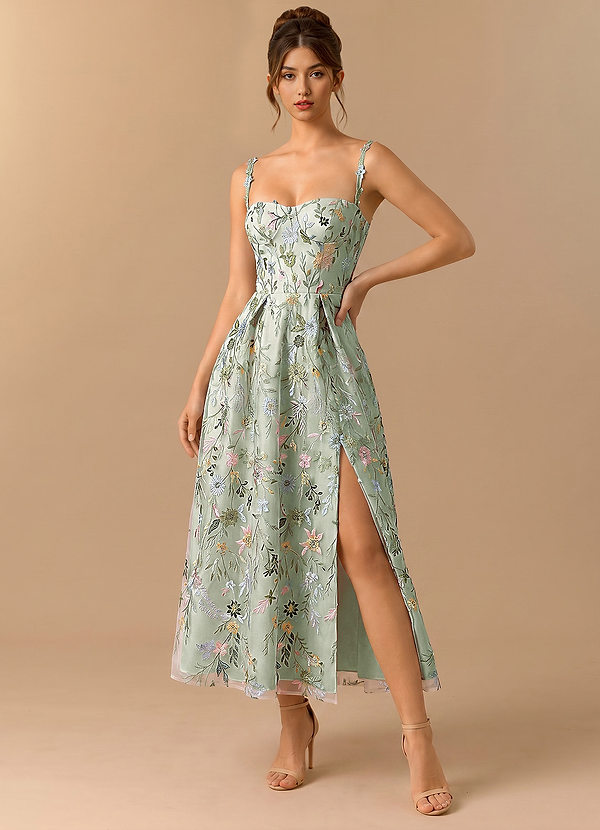 Skyler Light Green Midi Dress image1