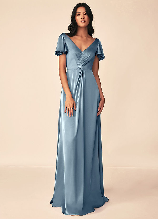 Azazie Soren Stretch Satin Dress Prova i vestiti a casa  image1