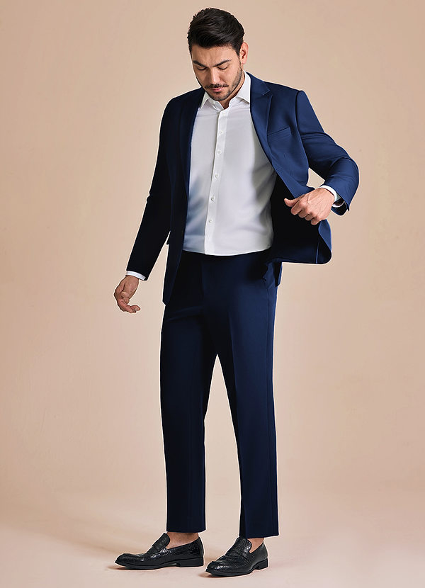 front James Blue Structured Stretch Suit
