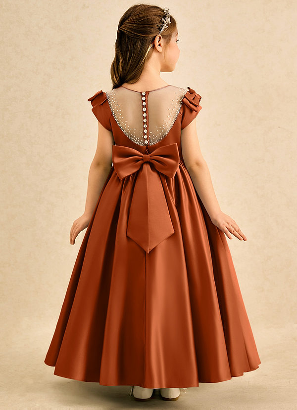 Azazie Toffee Klänningar för brudeflicka Klä Balklänning i Matt satäng Rosett image1