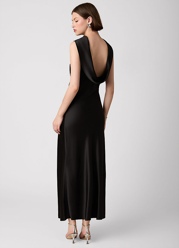 Alexisrose Black 100% Washable Silk Maxi Dress image1