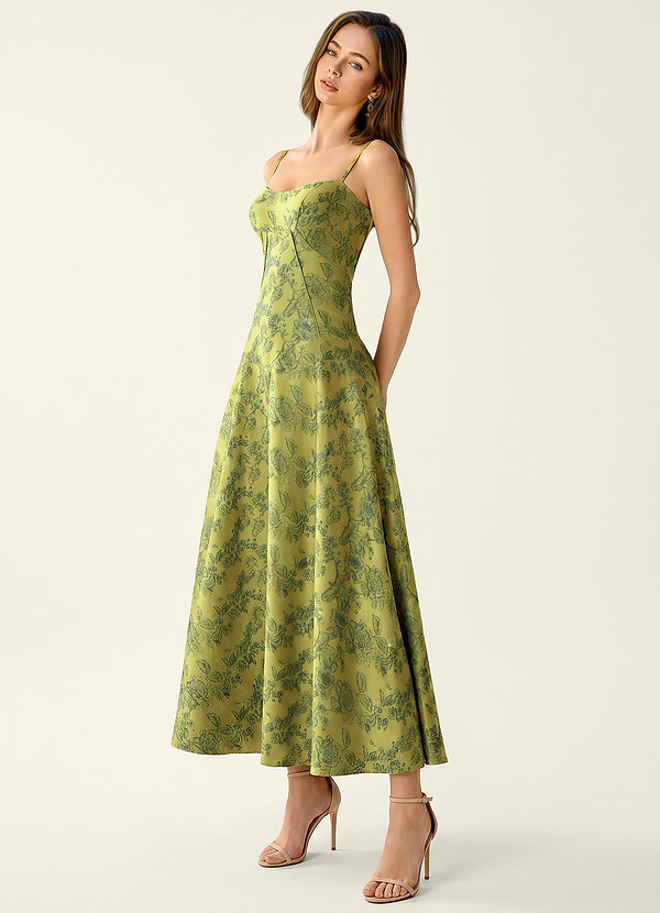 Anastasia Moss Navy Jacquard Lace Up Wedding Guest | Azazie